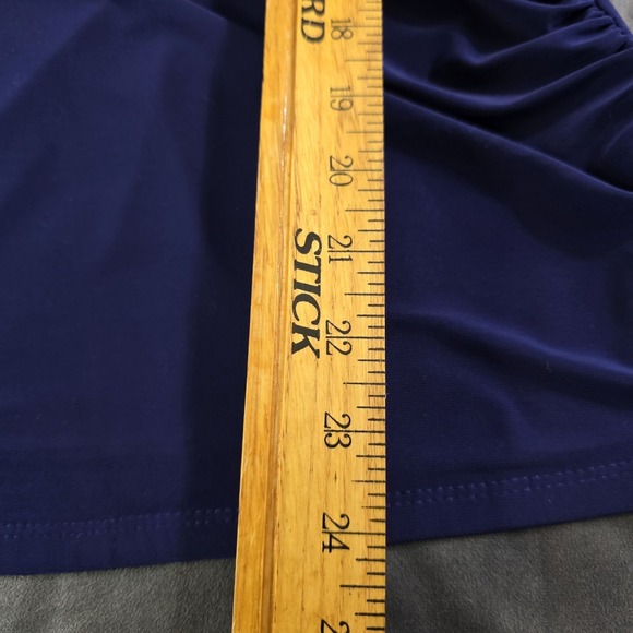 Carmen Marc Valvo Women's Surplice Neck Blouse Top Royal Size L - Picture 7 of 7